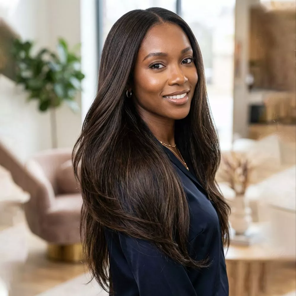 textured straight weave for black women with smooth flow, soft straight finish, and light movement