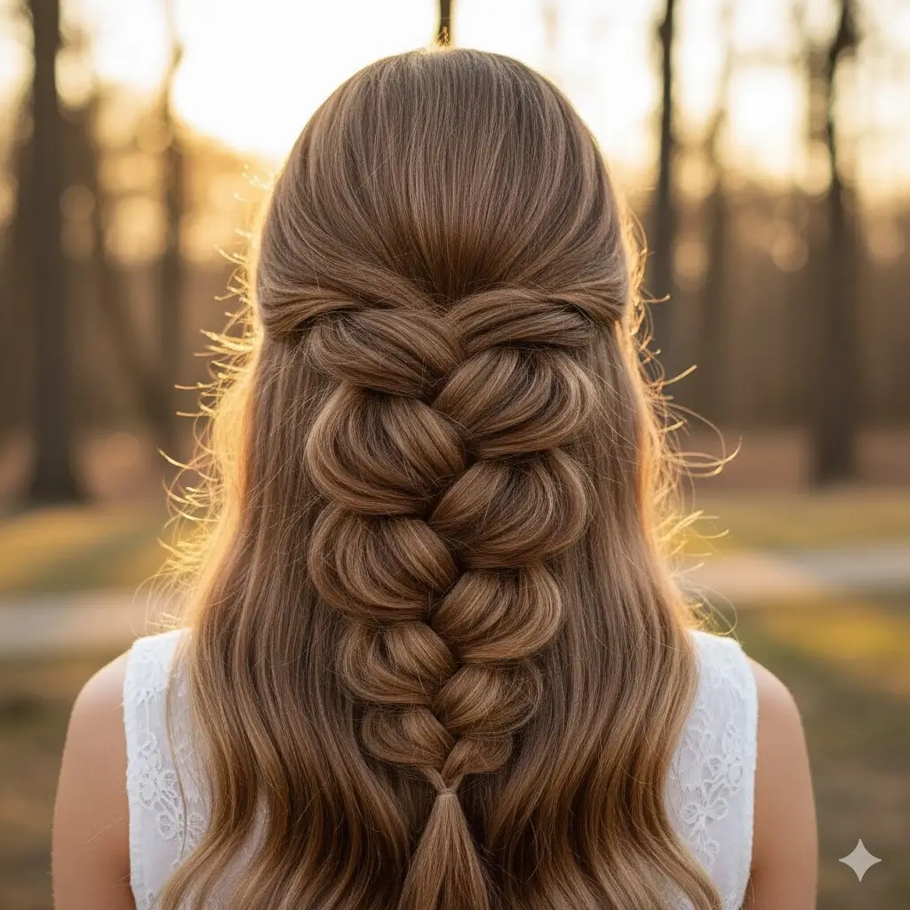 Dramatic 3D pull-through braid that looks complex but takes 5 minutes