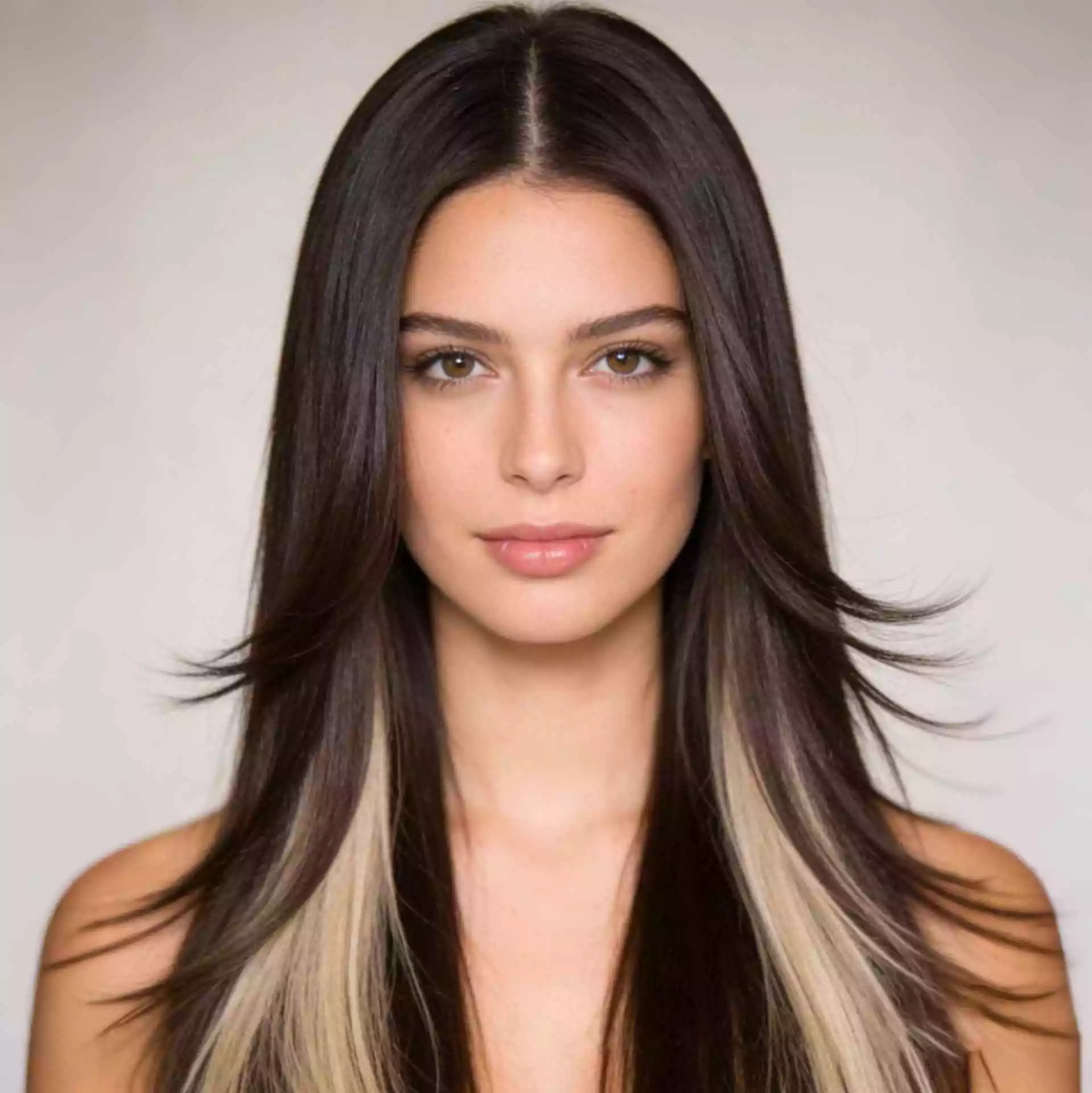 Feathered long layers on straight hair — airy movement with a soft finish