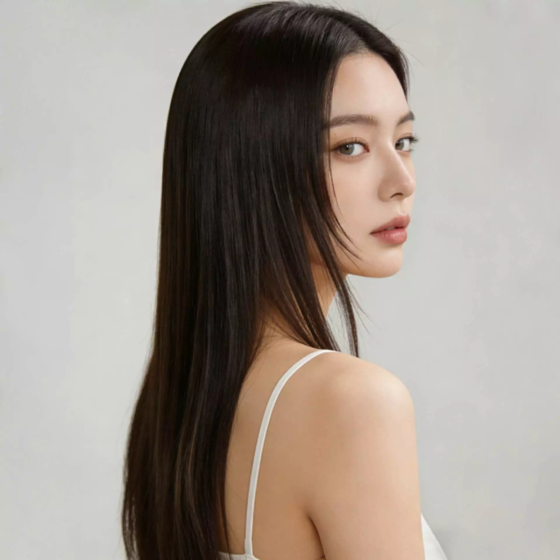 Minimal layers for pin-straight hair — sleek length with barely-there movement