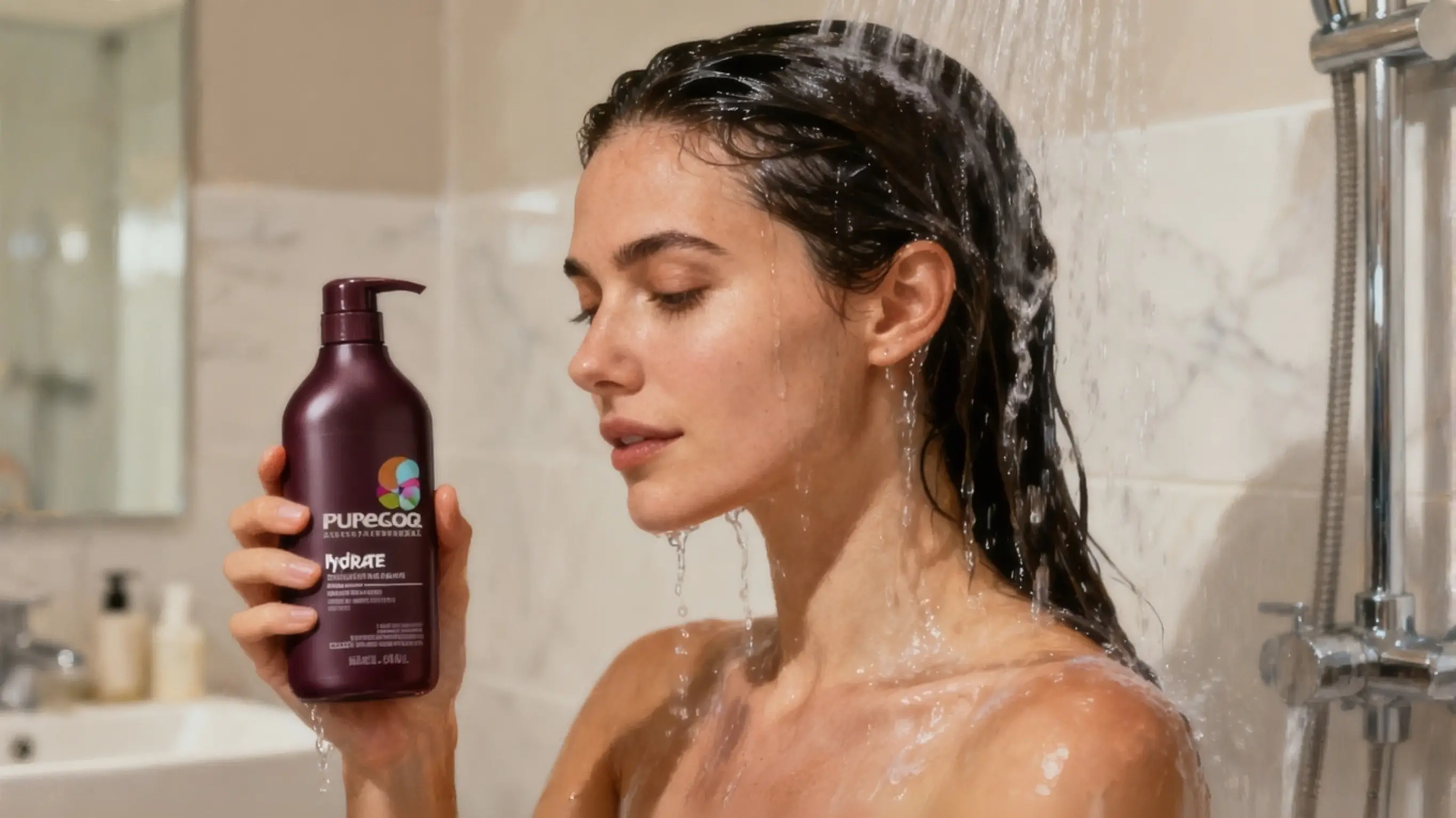 step-by-step daily long hair maintenance routine on extra long hair step 2