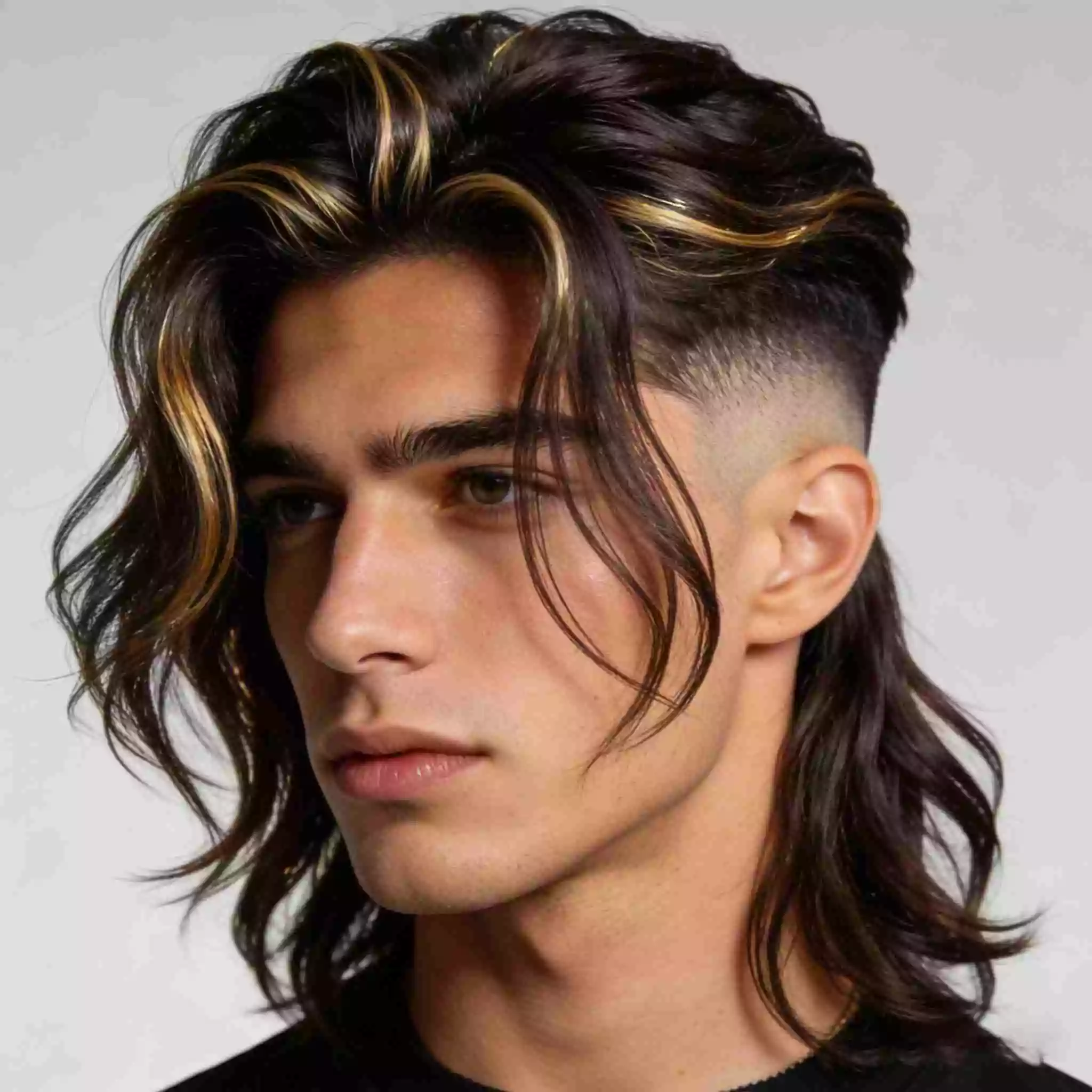 Long layers with short sides hybrid hairstyle for men showing modern contrast and structure