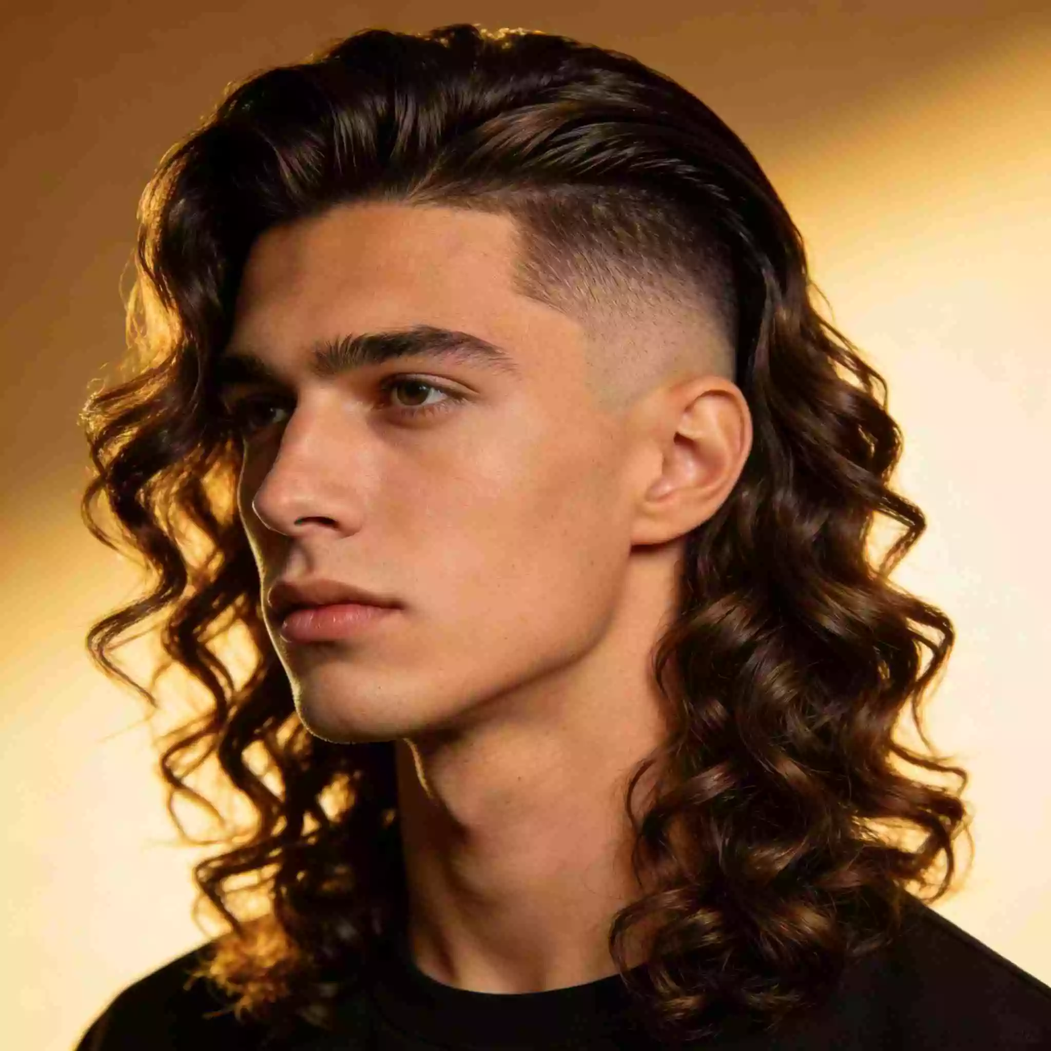 Defined curly flow men’s long hair styles 2026—controlled volume, balanced shape, clean outline