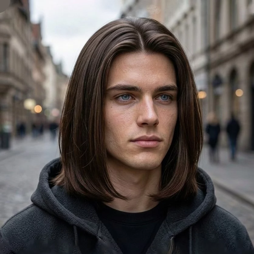 clean middle part flow — ear-to-shoulder length — clean outline + subtle crown lift