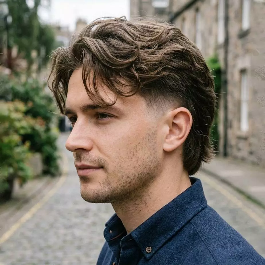 soft burst fade for growing longer hair — longer top with softer burst fade and flexible grow-out shape