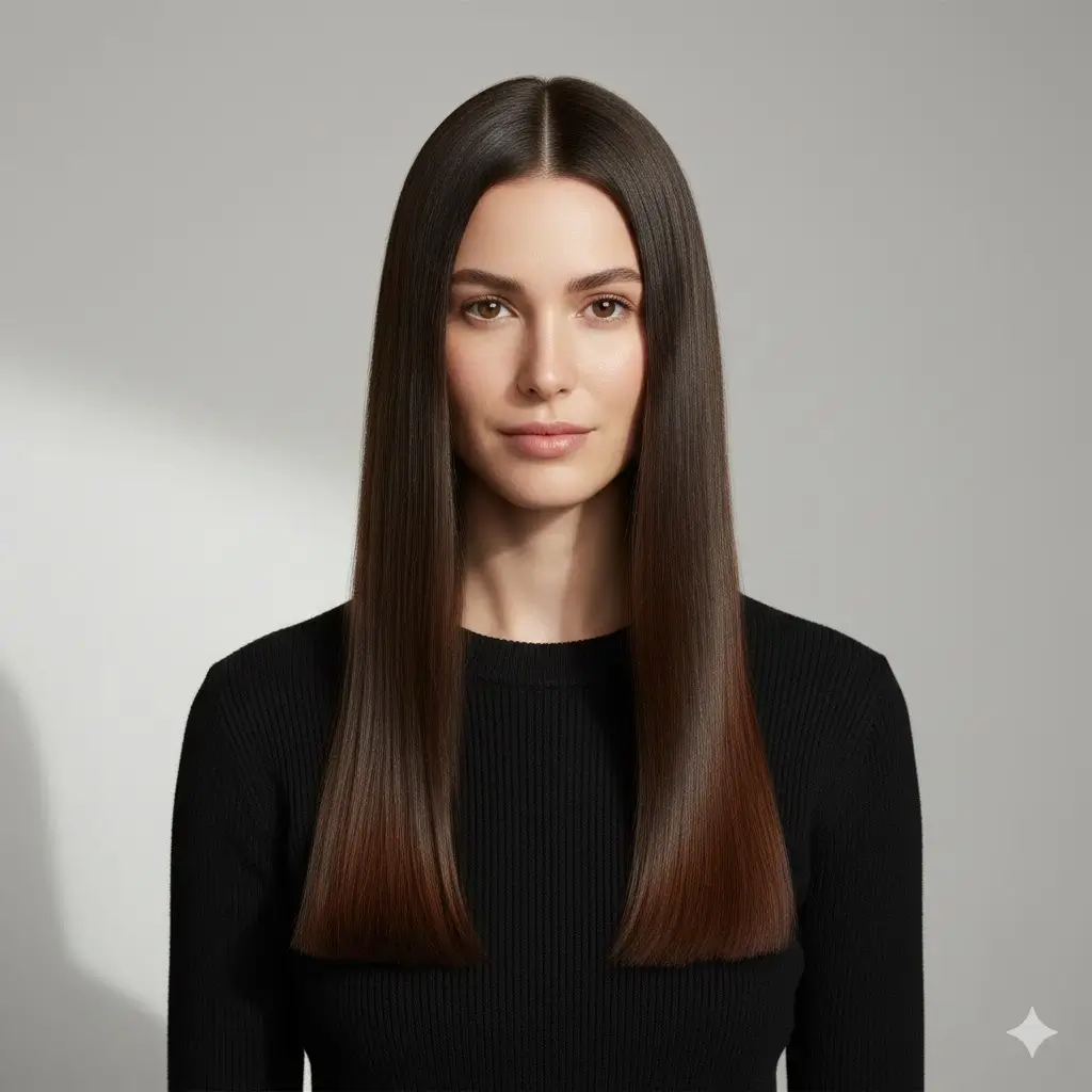 ne-length razor blunt cut, perfectly even hem