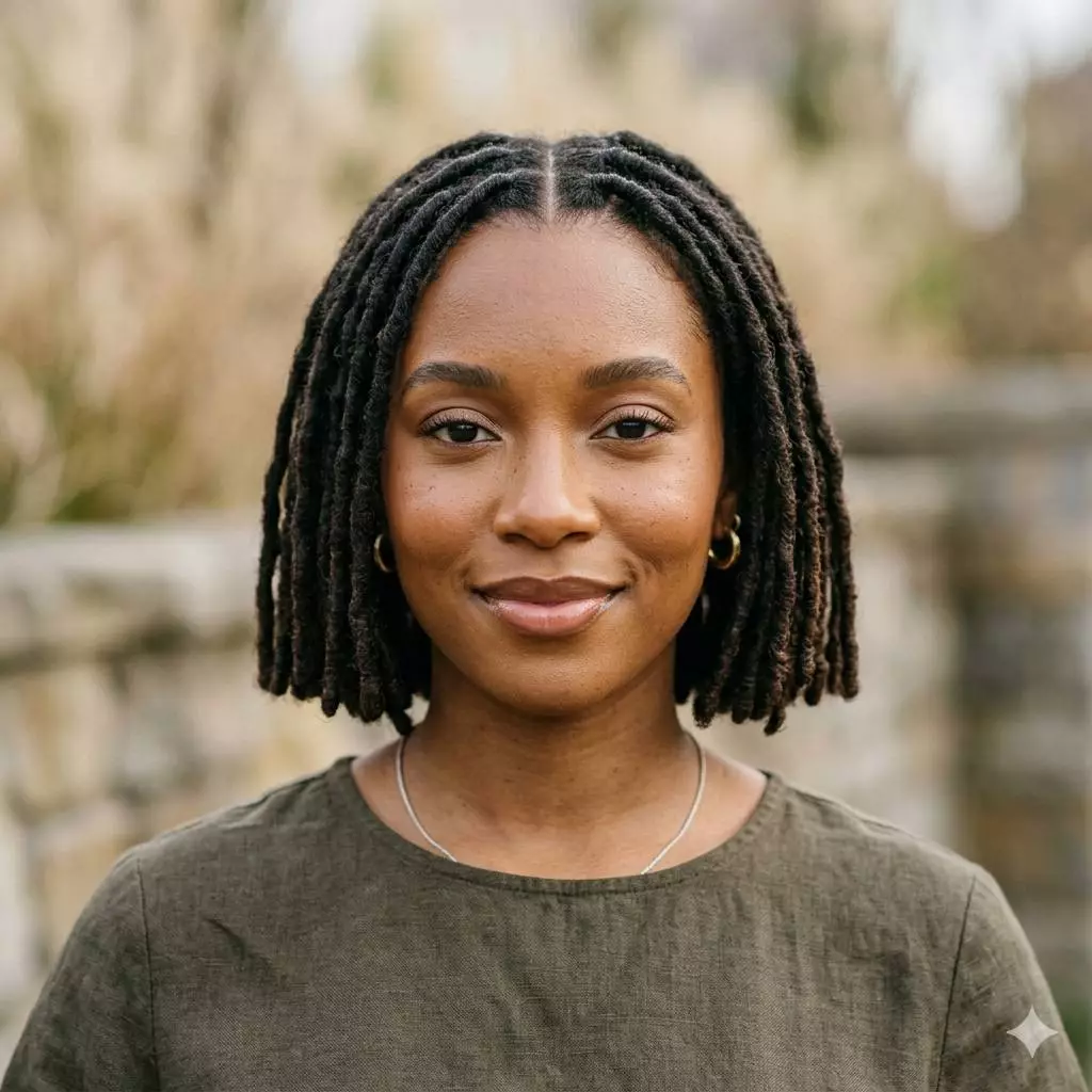 chin length loc bob for black women with clean outline, soft movement, and polished face-framing shape