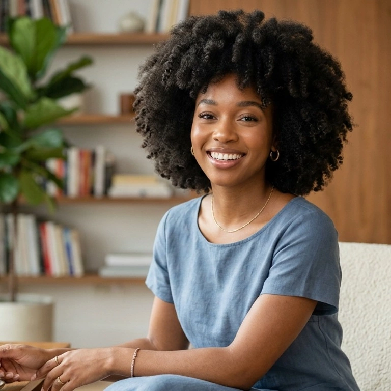 fluffy rounded wash-and-go natural hairstyle for black women with fuller volume and soft cloud-like texture