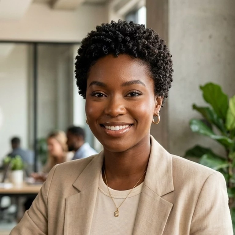 cropped coil cut for black women with short defined coils and rounded shape