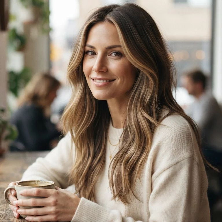 Dark blonde hair with subtle highlights