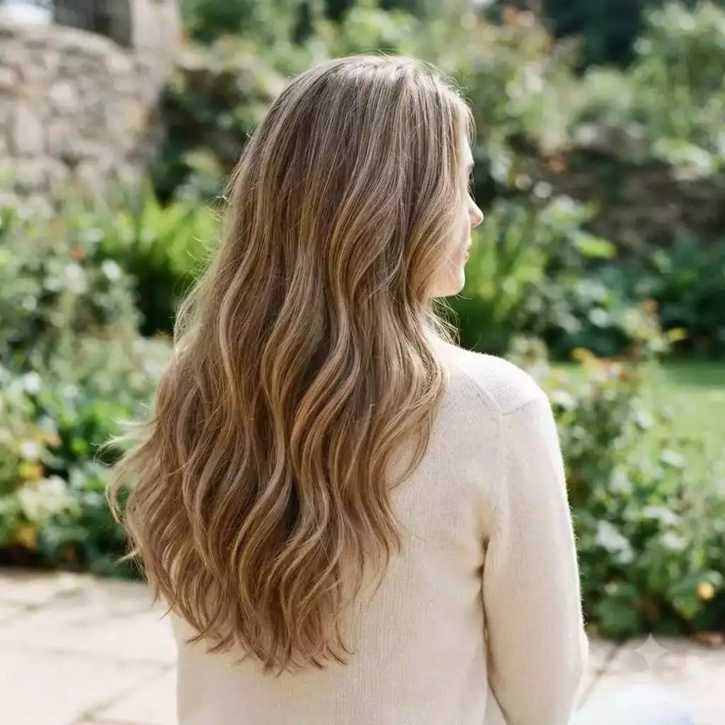 Long dirty blonde hair with natural dimension