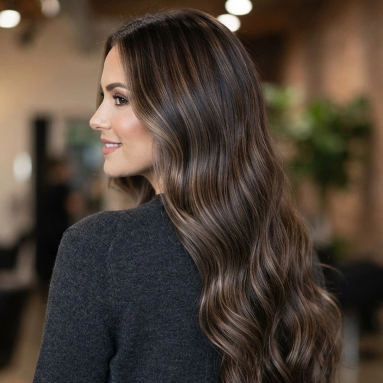 Chocolate Brown, Ash Brown, Espresso on long hair