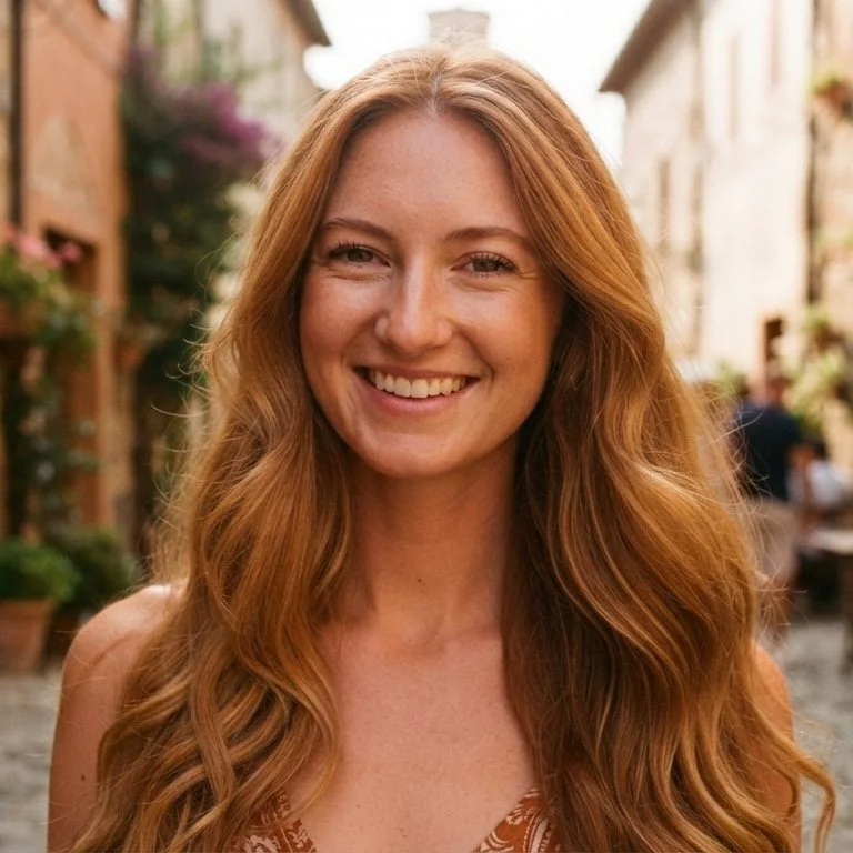 Copper, Auburn, Golden Honey on long hair