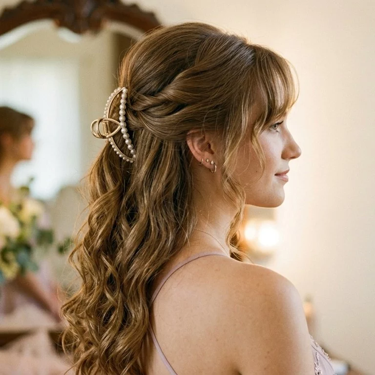 easy claw clip prom hairstyles for long hair