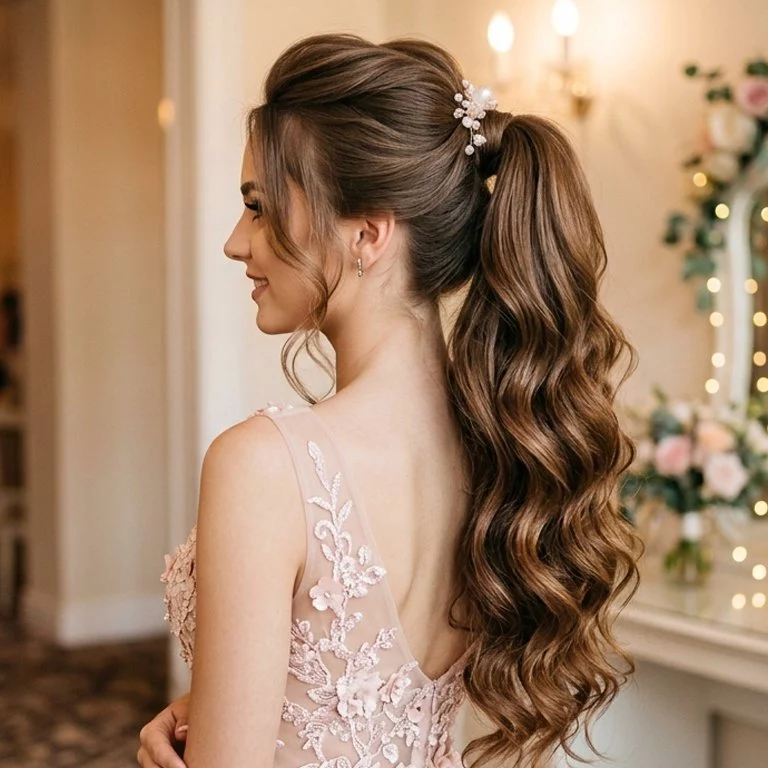 easy high ponytail prom hairstyles for long hair