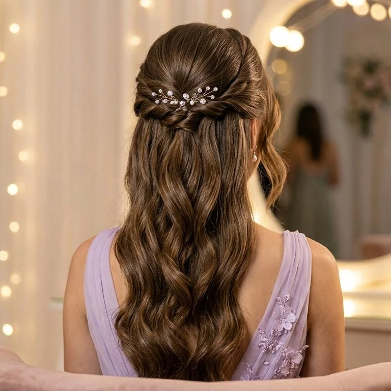 easy twisted half up prom hairstyles for long hair