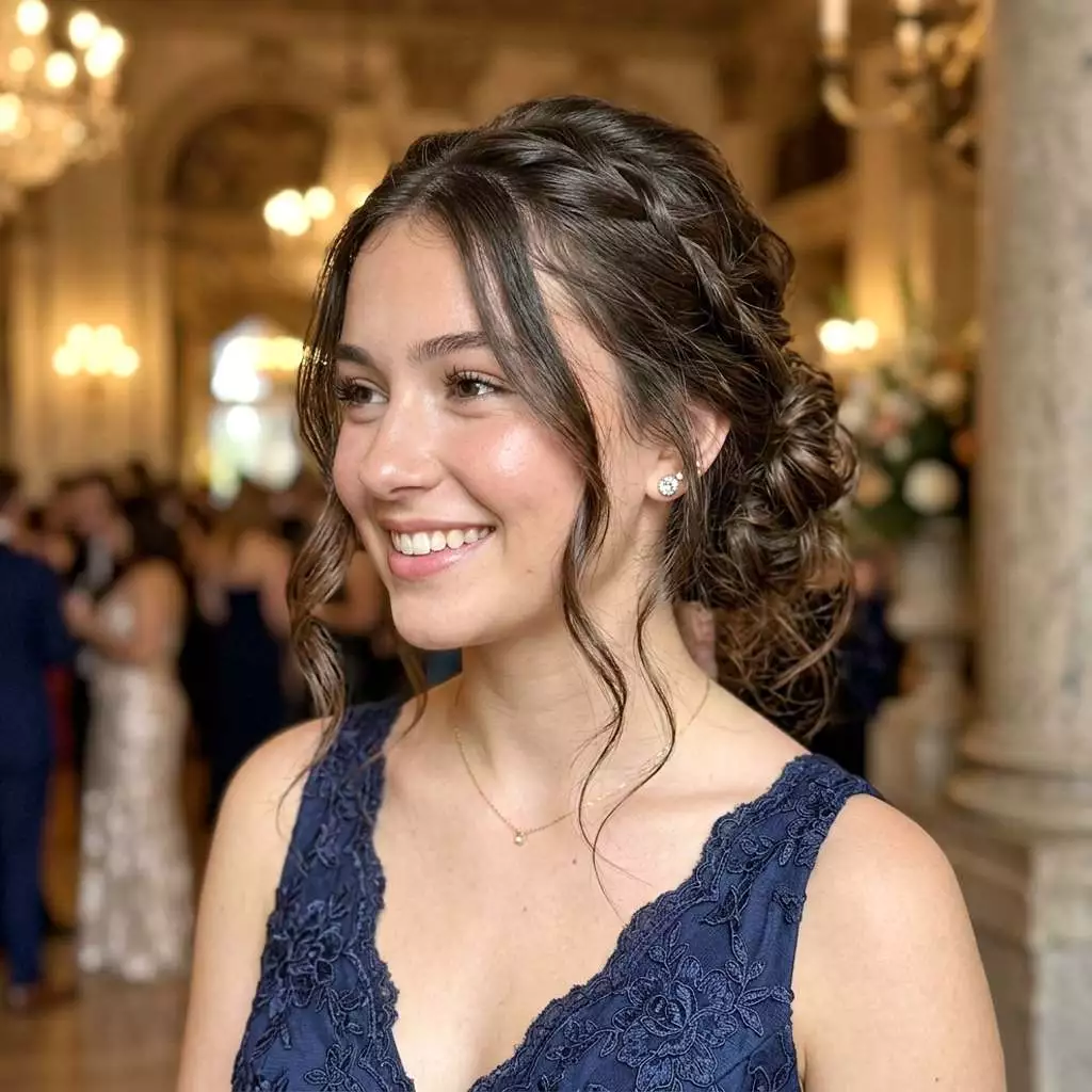 textured messy bun prom updo hairstyles for long hair