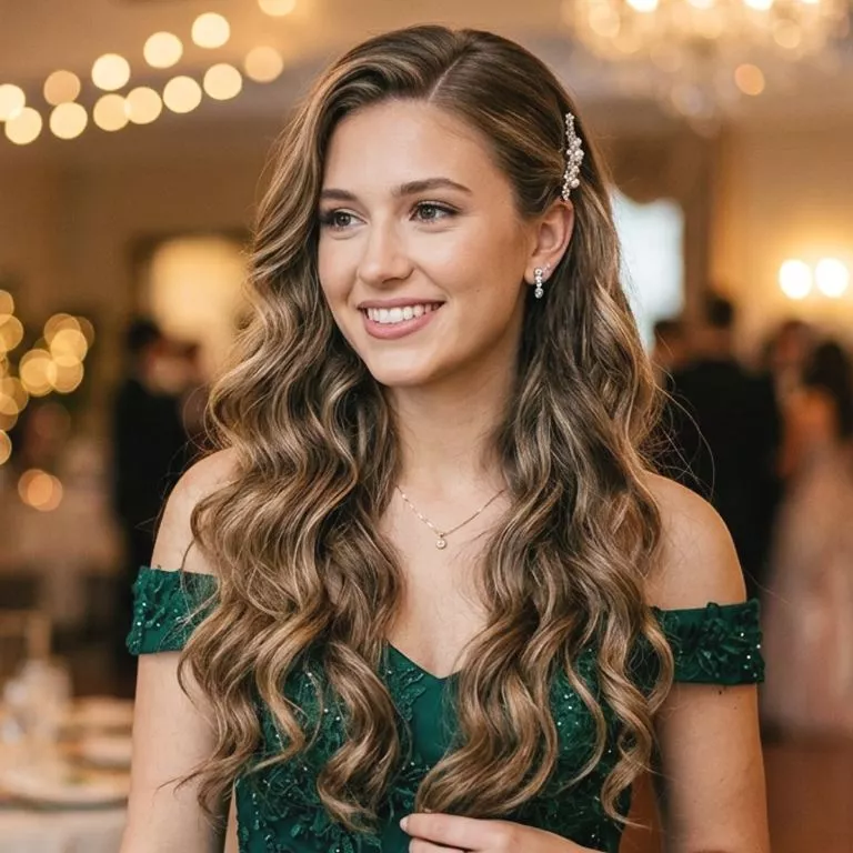 loose down prom hairstyles for long hair soft waves