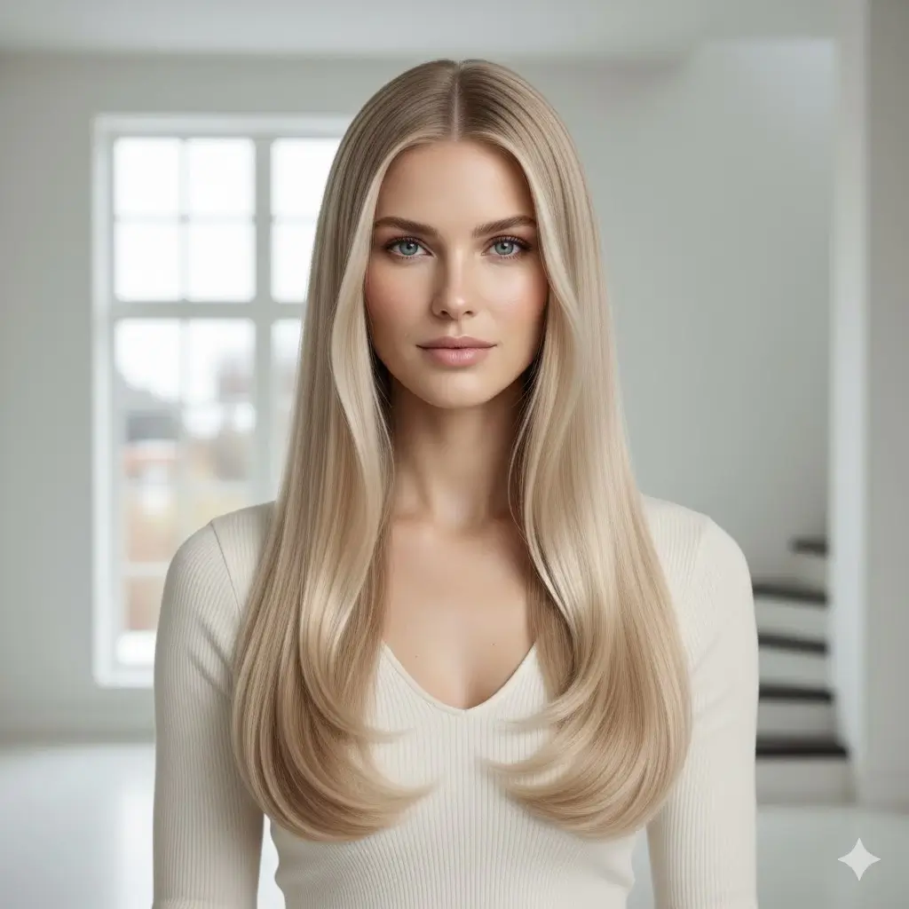Effortless long layered hair with soft movement